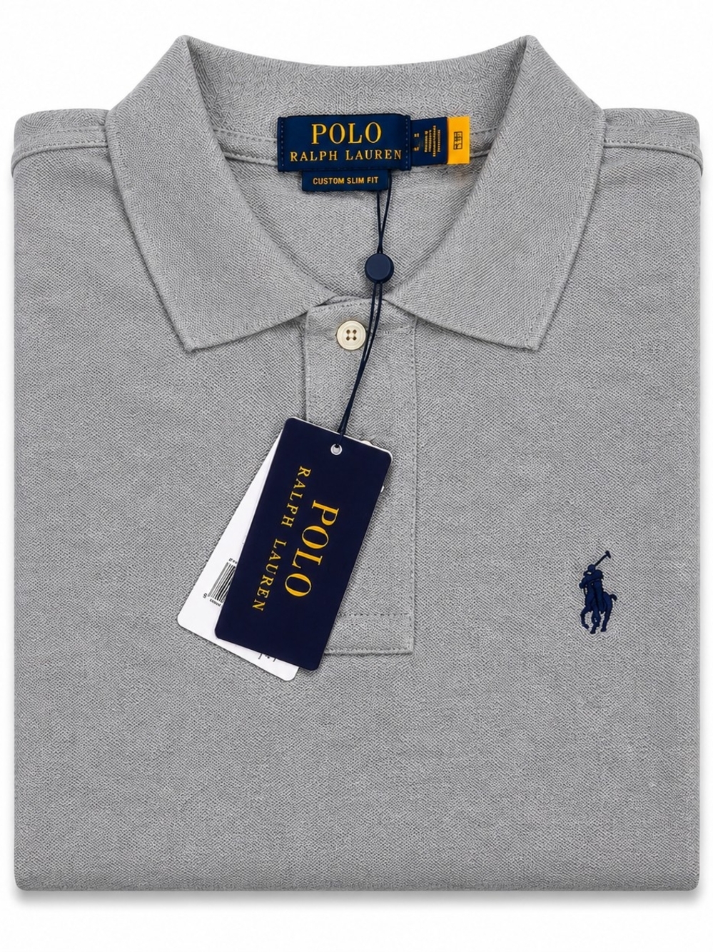 Classic Polo by Ralph Lauren Light Gray Custom Slim Fit Polo